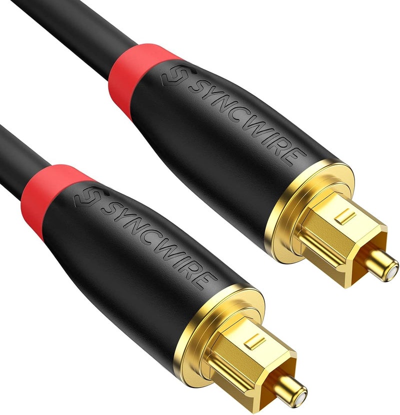 Syncwire Digital Optical Audio Cable (10 Feet) - [24K Gold-Plated, Ultra-Durable] Fiber Optic Toslink Male to Male Cord Optical Cables for Home Theater, Sound Bar, TV, PS4, Xbox, Playstation & More - Image 1